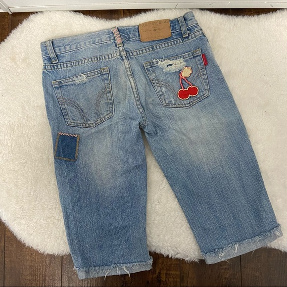 *RARE* SKINNY DESTROYED DENIM SHORTS - Picture 4 of 7